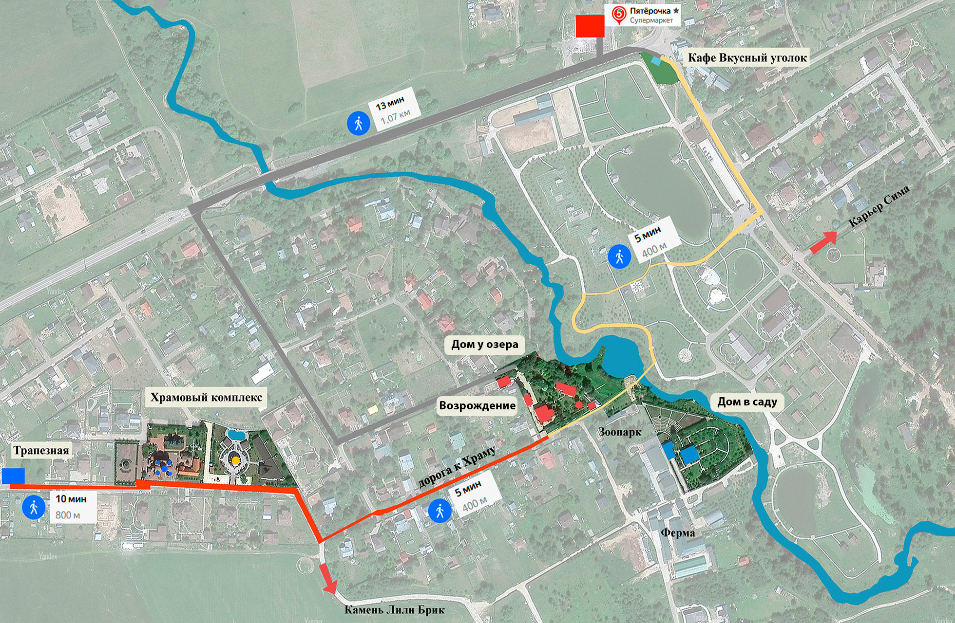 Карта деревни Бушарино Одинцовского района Московской области.